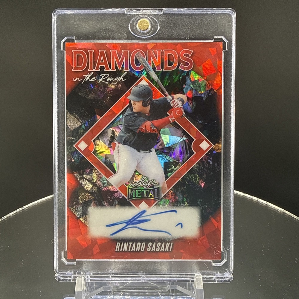 Rintaro Sasaki Autographed Diamond In Rough Red Ice  /10 Leaf Metal